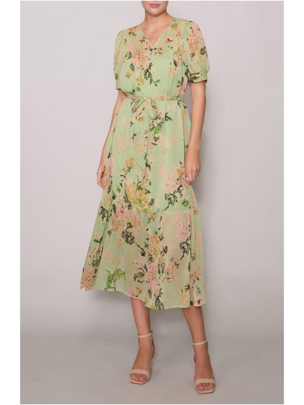 Nordstrom | Melloday puff sleeve tiered midi dress